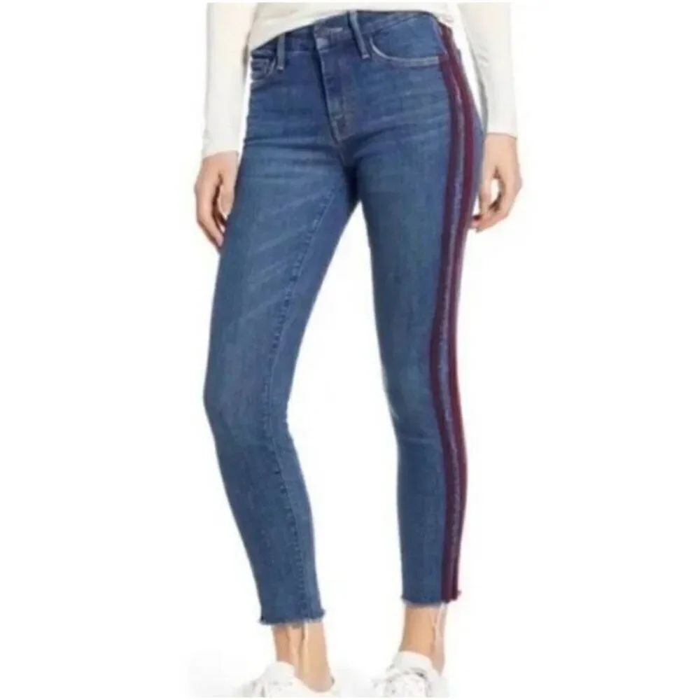 MOTHER THE LOOKER ANKLE FRAY Keeping Love Alive Racer Jeans sz 25